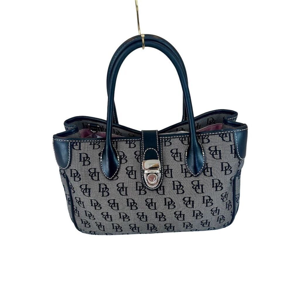 Dooney & Bourke Monogram Satchel Handbag Black/Gray …plus matching wallet